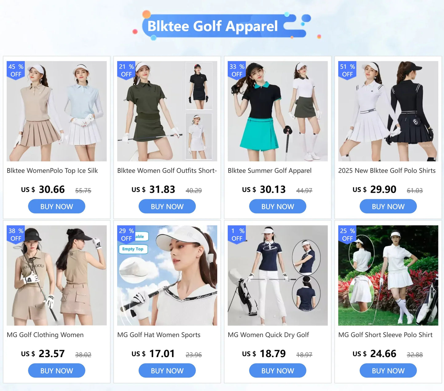 Blktee Slim Zipper Collar Golf Shirts Women Puff Short-sleeved Tops Ladies High Waist Golf Skirts Pleated Skorts with Ball Bag