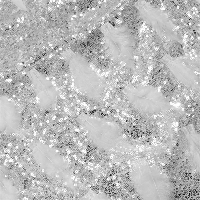 Sexy Glitter Sequins Birthday Dress Women Nightclub Party Halter Backless Feathers Sleeveless Prom Cocktail Short Dresses Robe