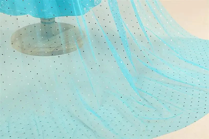 Elsa Costumes for Girls 2025 White Sequins Carnival Party Kids Clothes Children Halloween Cosplay Snow Queen Elsa Princess Dress