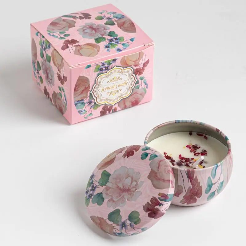 Bougies parfumées Osmanthus Gardenia avec pétales, petites bougies parfumées romantiques pour cadeaux d'anniversaire de filles, aromathérapie pour la maison