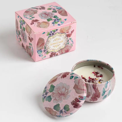 Bougies parfumées Osmanthus Gardenia avec pétales, petites bougies parfumées romantiques pour cadeaux d'anniversaire de filles, aromathérapie pour la maison