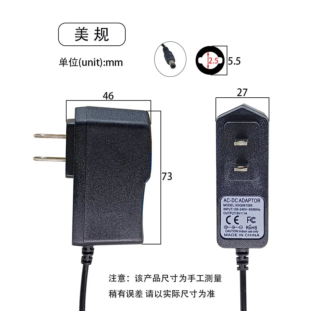Adaptateur d'alimentation pour pédale de guitare, 9V DC 1A, anneau magnétique à faible bruit, prise US EU UK AU, 3 voies, 4 voies, 5 voies, 6 voies, 8 voies