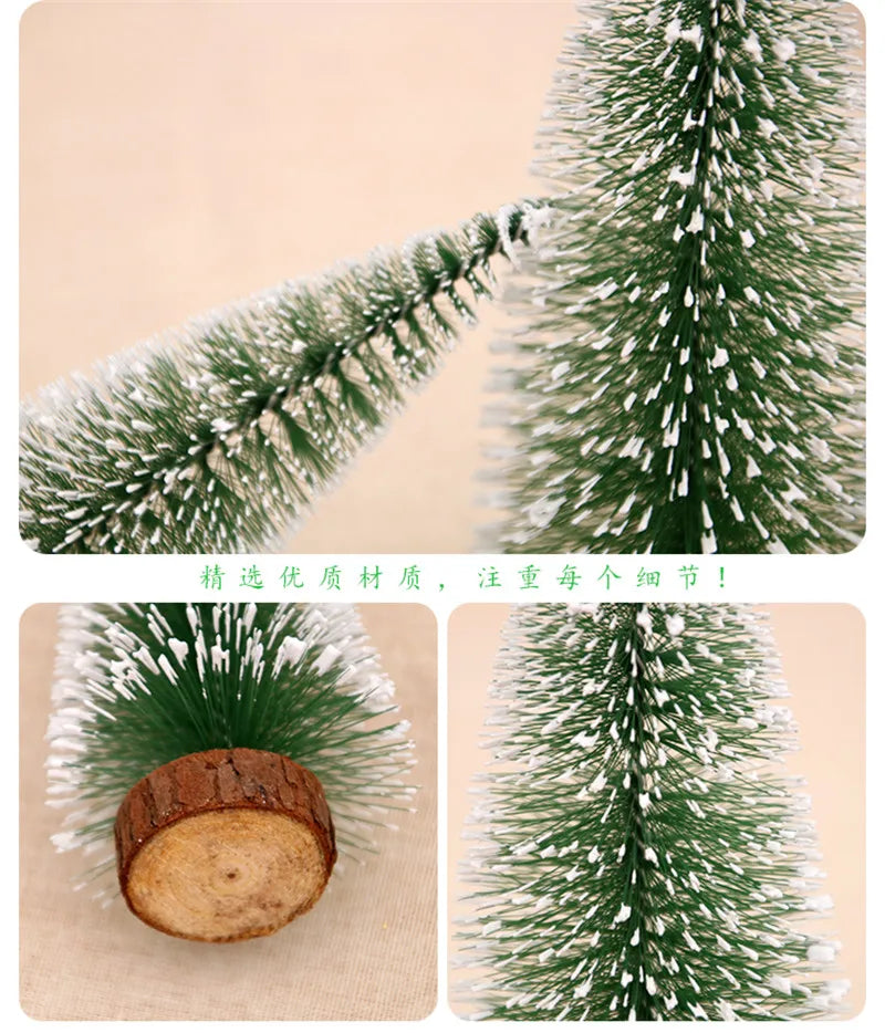 2Pcs Mini Artificial Christmas Tree Crafts Supplies Christmas Party Office Desktop Ornaments Christmas Tree Home Decorations