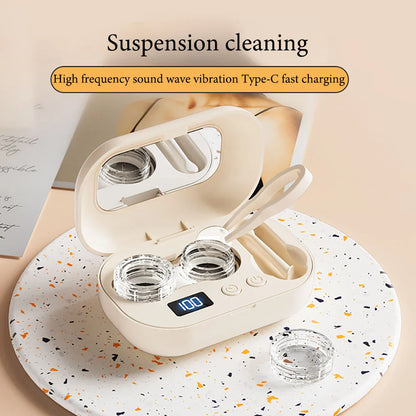 Mini Contact Lenses Cleaning Machine With Tools Portable Automatic Ultrasonic Contact Lens Cleaner Cleansing Case