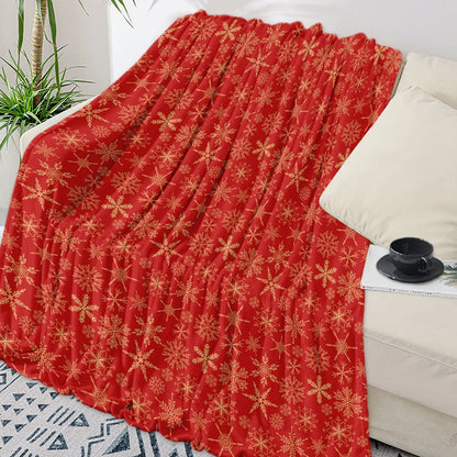 Christmas Snowflake Red Throw Blanket Portable Warm Blanket Blankets For Beds Home Decor Sofa Blanket