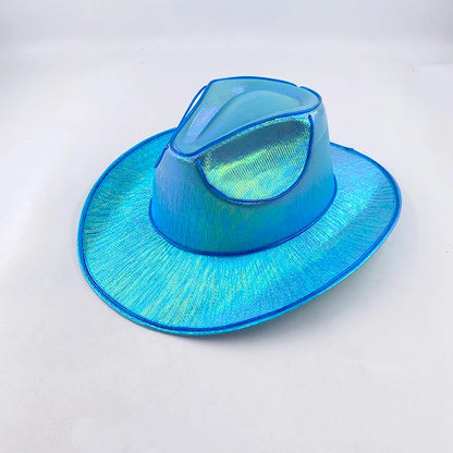 Chapeau de Cowboy nacré, Costume de danse, casquette de Cowgirl scintillante, pour boîte de nuit néon, nouvel arrivage