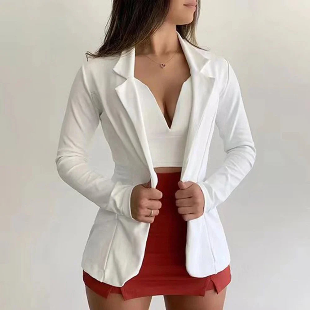 Veste de sport élégante pour femme, haut ajusté à manches longues pour le bureau ou le sport décontracté