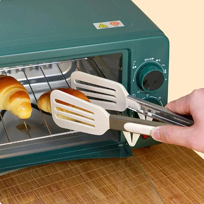 9" Stainless Steel Food Tongs, Non-Stick Silicone Cooking Tongs, Outdoor Salad and Bread Utensils, Kitchen Accessories