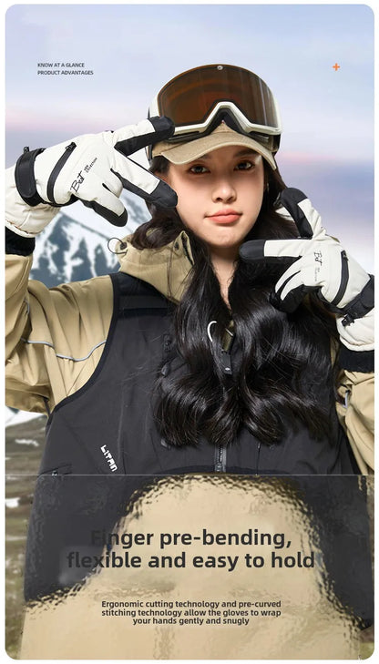 Gants de cyclisme d'hiver, antidérapants, au toucher, pour Ski, accessoires de Snowboard, poche étanche, chauds pour hommes et femmes