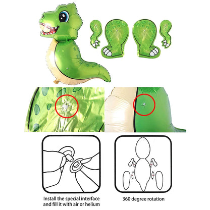 3D Self standing Dinosaur Tyrannosaurus Animal Balloons for Birthday Party Baby Shower Decoration Kit Inflatable Party Supplies