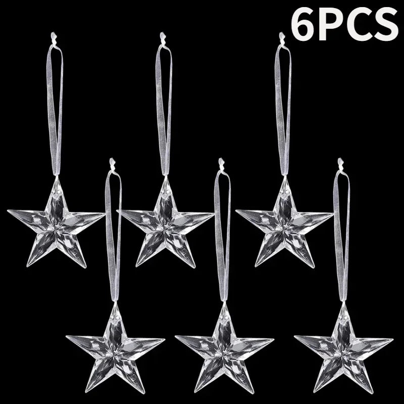 Ornement suspendu de noël en cristal acrylique, 2 à 12 pièces, ange brillant, flocon de neige, pendentif de glaçon pour décorations de fête de noël et du nouvel an