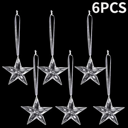 Ornement suspendu de noël en cristal acrylique, 2 à 12 pièces, ange brillant, flocon de neige, pendentif de glaçon pour décorations de fête de noël et du nouvel an