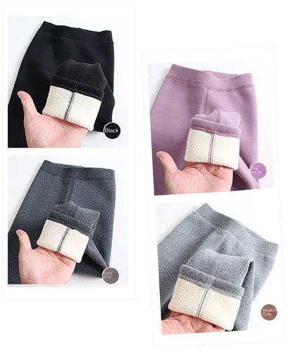 Leggings polaires désossés pour filles, pantalons polaires épais pour enfants, couleur unie, vêtements d'extérieur, automne et hiver