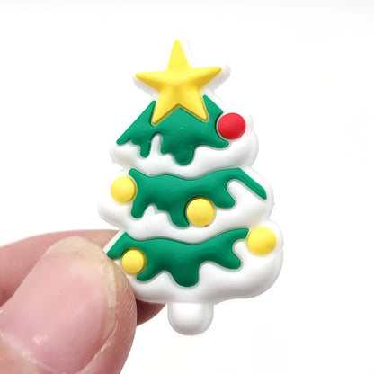Breloques de Noël Sapin de Neige pour Sabots Sandales Décoration Accessoires de Chaussures Breloques pour Cadeaux Amis
