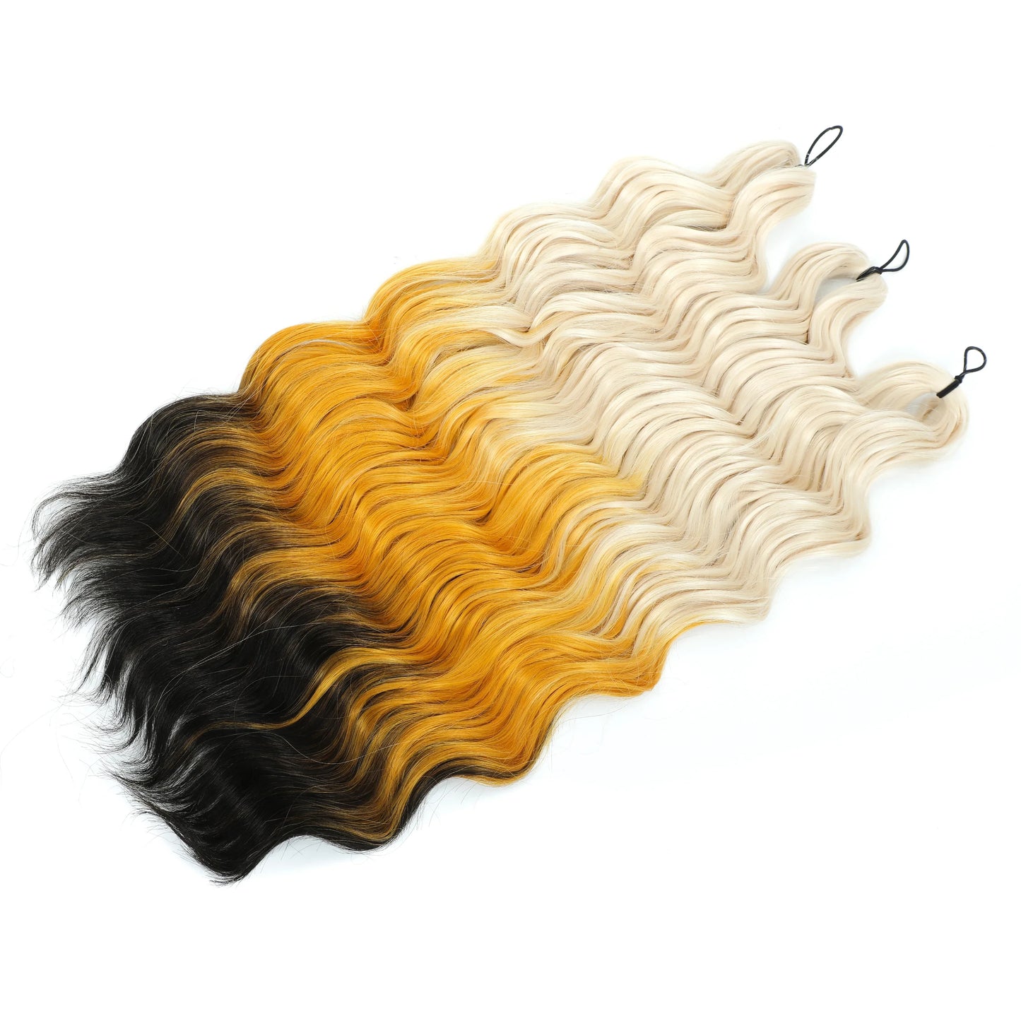 24Inch Crochet Hair Synthetic Braiding Hair Extensions Water Wave Ombre Rainbow color Fake Hair ANNA Deep Wave Curly Hair