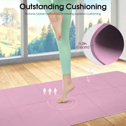Tapis de Yoga Pilates Fitness 3/4/6mm d'Épaisseur Antidérapant Coussin de Yoga Tapis de Fitness de Voyage pour Femmes Entraînement au Sol à Domicile