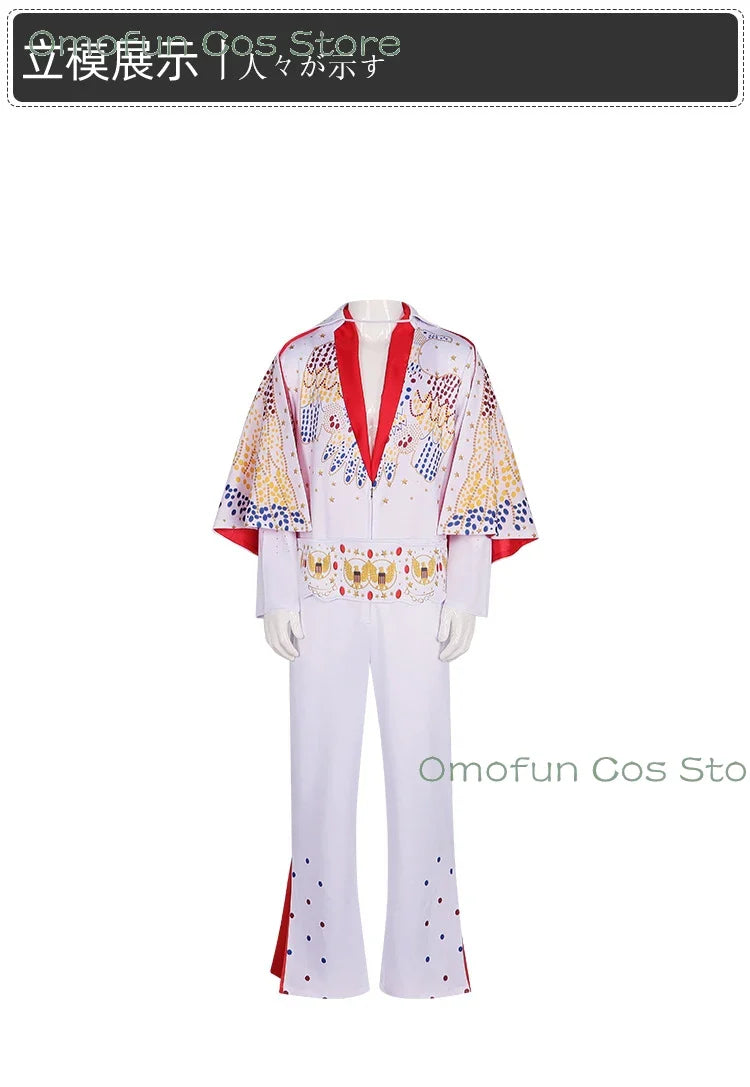 Men Women Elvis Cosplay Costume Wig Rock .Bell-bottoms Flares Dancing Perfermence Uniforms Performance Carnival Party Outfits