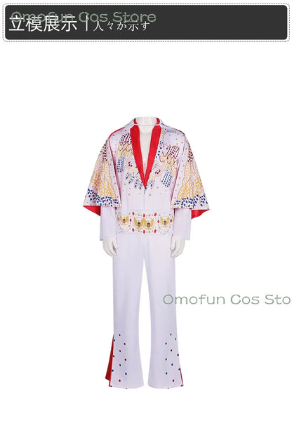 Men Women Elvis Cosplay Costume Wig Rock .Bell-bottoms Flares Dancing Perfermence Uniforms Performance Carnival Party Outfits
