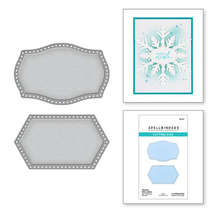 Matrices de découpe Étiquettes Mini Percées de la Collection Flocons de Neige de Bibi Cameron
