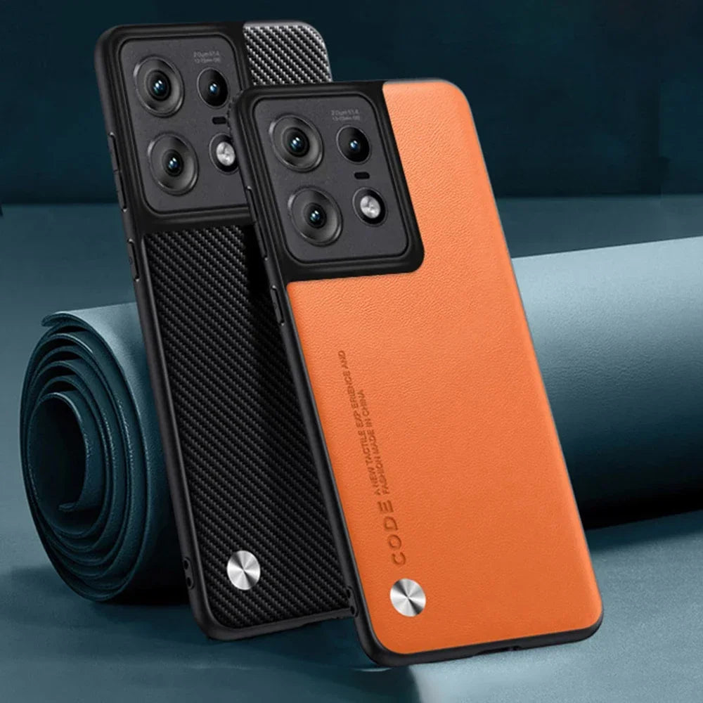 Leather Case for Motorola Moto Edge 50 Pro Luxury Carbon Fiber Matte Silicone Protection Phone Cover MotorolaEdge50Pro Coque