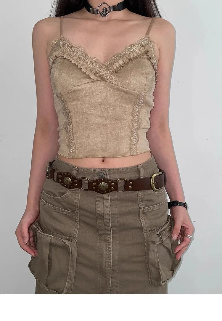 Ceinture de Cowboy occidentale pour femmes, nouvelle ceinture à rivets marron Vintage américain, ceinture en Denim polyvalente avec Style Ins, 2025