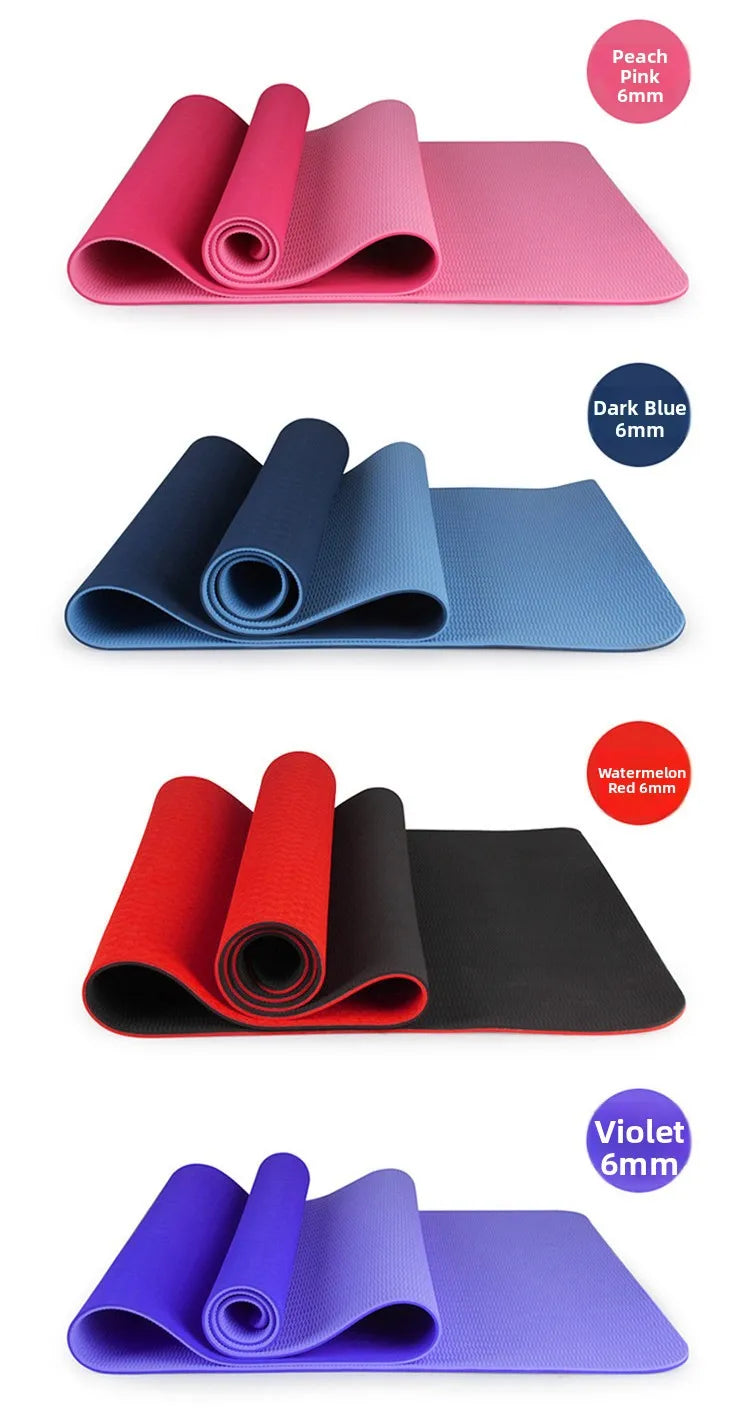 Thi Wide Long TPE Yoga Mat for Men And Women Fitn Dance Anti-Slip Home Use Slightly Defective Exercise Equipment