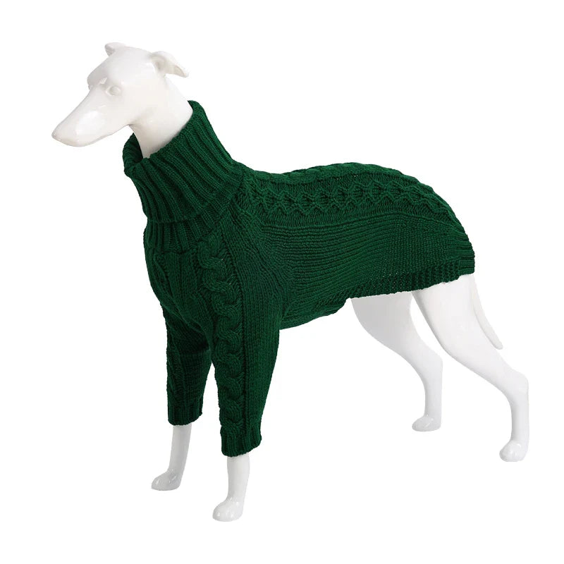 Pull torsadé à col roulé pour chiens, lévriers italiens, manteau chaud pour chien, vêtements d'hiver pour chiens