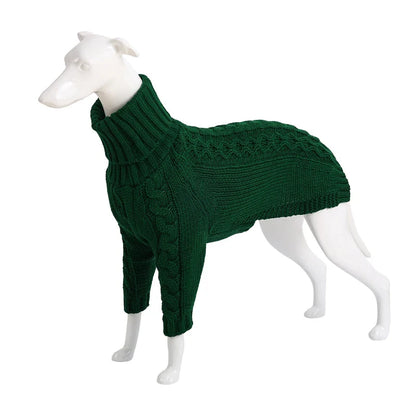 Pull torsadé à col roulé pour chiens, lévriers italiens, manteau chaud pour chien, vêtements d'hiver pour chiens