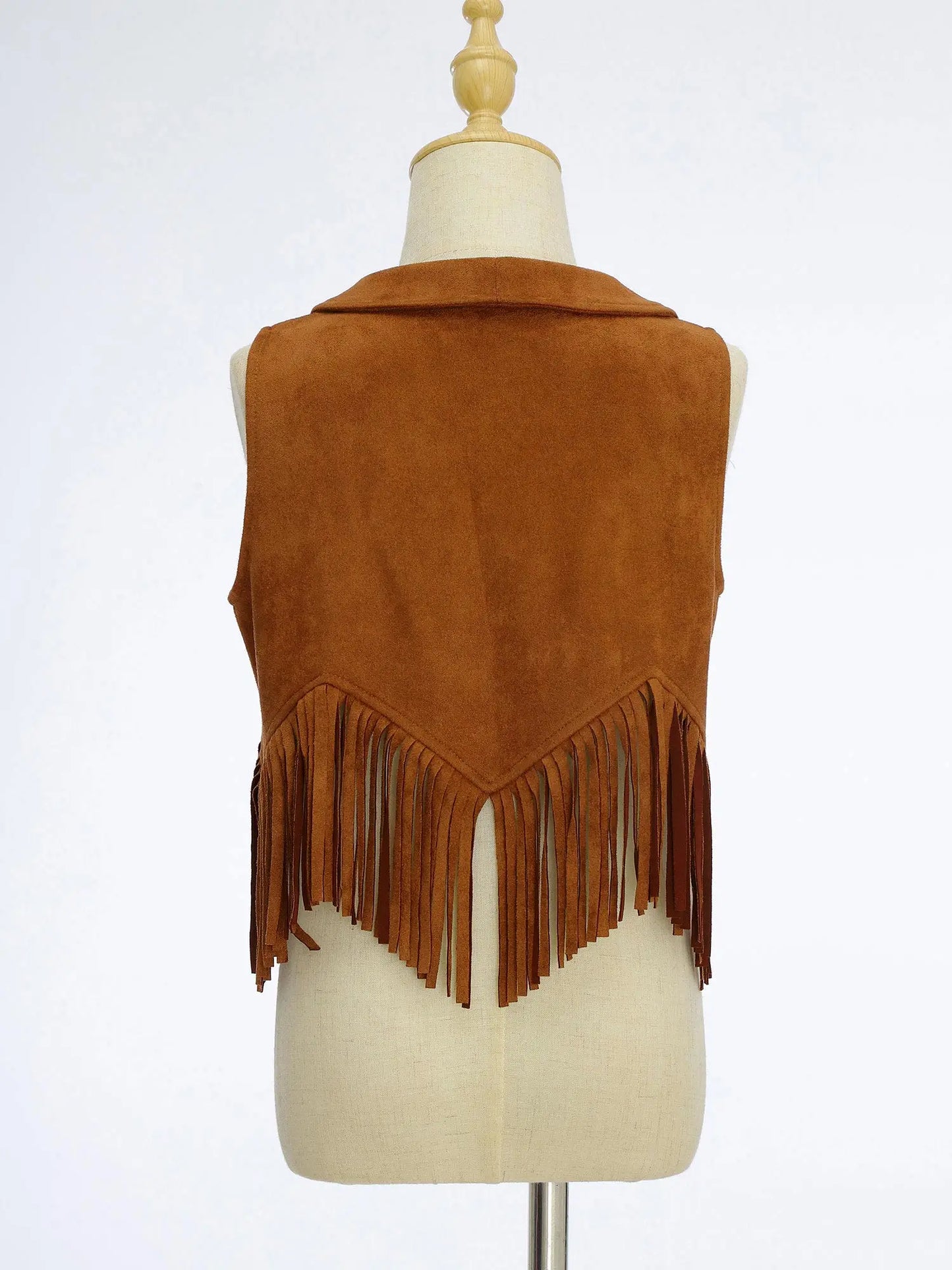 Gilet de Cowboy occidental pour enfants, garçons et filles, Costume de Cosplay d'halloween, pompon en daim, manteau ouvert sur le devant, hauts