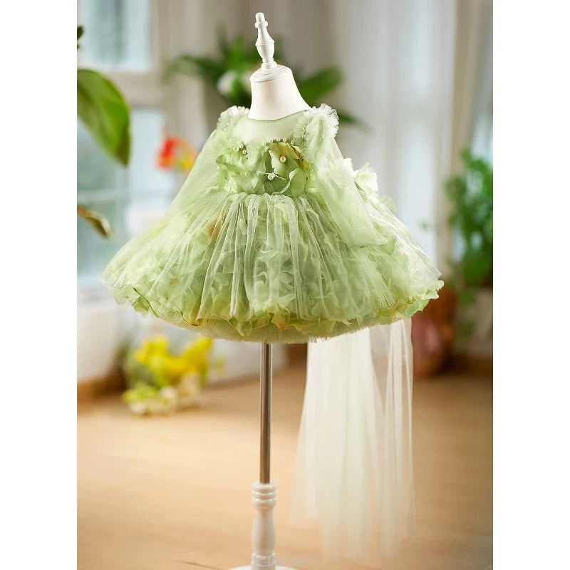 Girls' Floral Evening Dress Toddler Birthday Princess Outfit Christening Clothes Costume First Year Children's Dresses