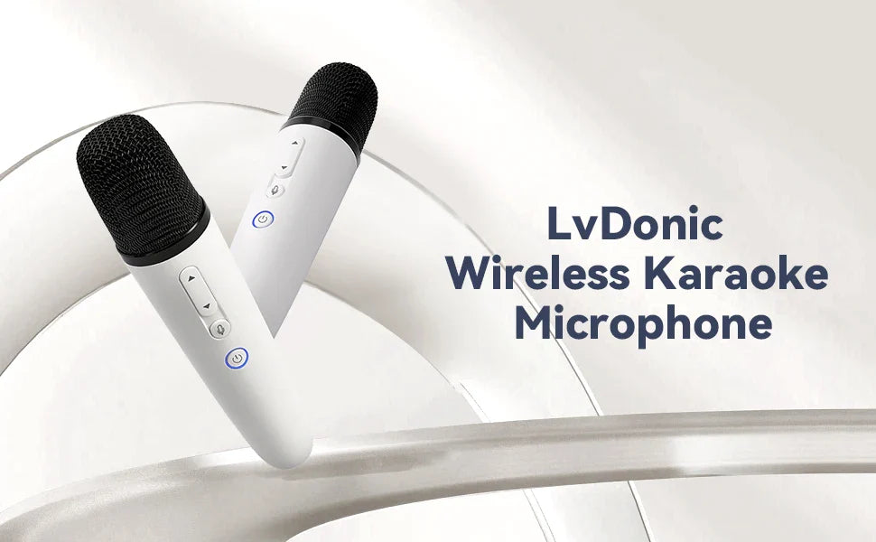 T1-Car Karaoke Microphone, Rechargeable Caraoke Mic with USB-A & USB-C Receiver, Plug to Use，No Need Pair