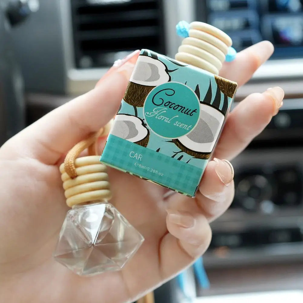 Diffuseur d'aromathérapie à suspendre pour intérieur de voiture, désodorisant de voiture, parfum longue durée pour voiture et maison Citron / Fleur de pêcher / Noix de coco / Oud