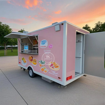 Camion de nourriture commercial en acier inoxydable pour collations, kiosque à café, cuisine mobile, camion de concession, remorque alimentaire à vendre