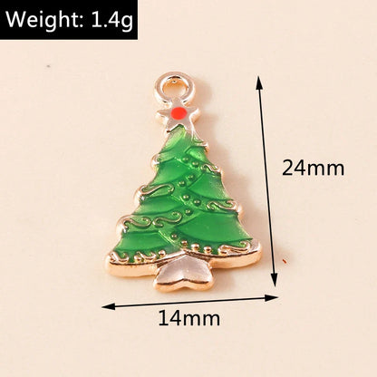 Leslie-Breloques de Noël en émail, arbre flocon de neige, chaussette, cerf, bonhomme de neige, bijoux de bricolage, cadeaux de Noël et du Nouvel An, 10 pièces