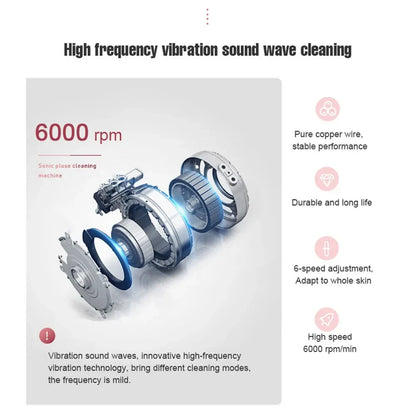 Mini Electric Face Washer Cleanser Silicone Facial Cleanser Waterproof Rechargeable Ultrasonic Pore Facial Cleaner