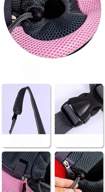 Sac à dos pour animaux de compagnie, sac de transport de voyage portable, sac à bandoulière extérieur mains libres adapté aux fournitures pour animaux de compagnie de chat et de chien