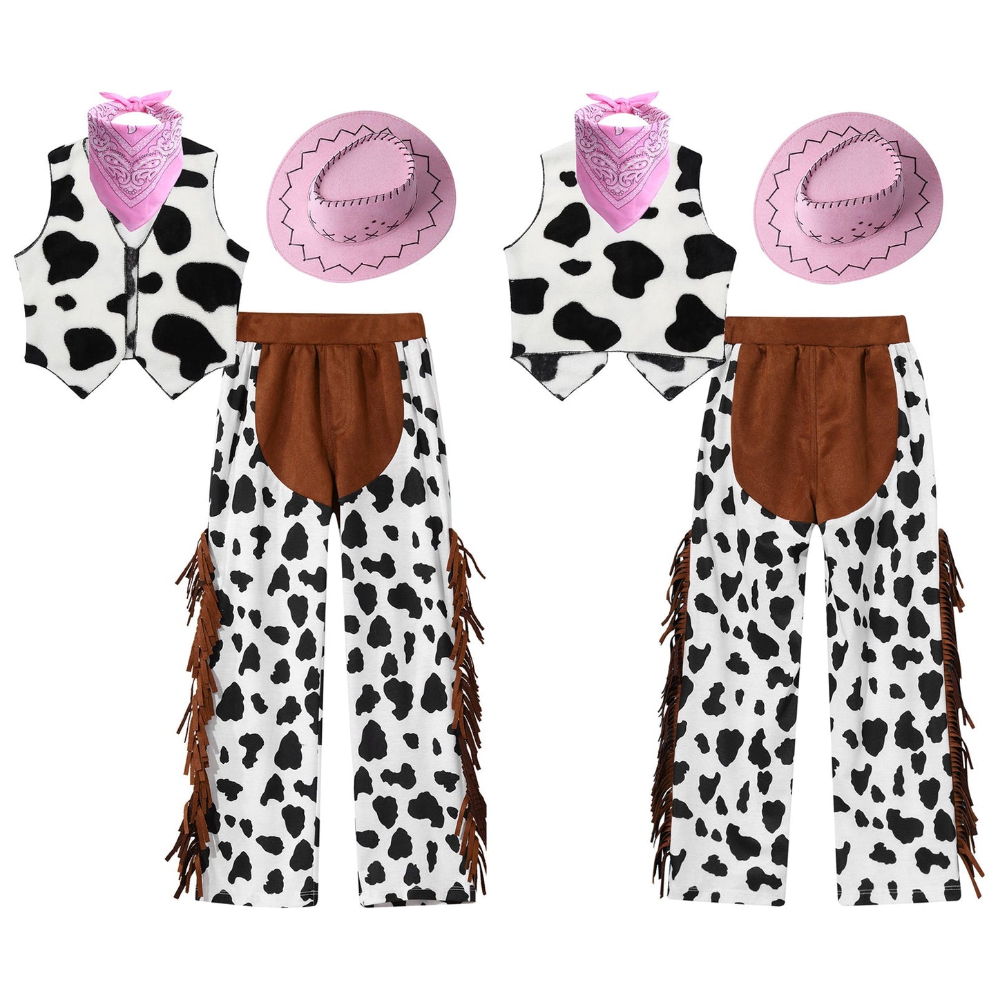 Costume de Cowboy Occidental pour Enfant, Déguisement de Cowgirl, Jeu, Interface West, ixd'Halloween, Cosplay, Ensembles de 4 Pièces, Performance sur Scène Trempée