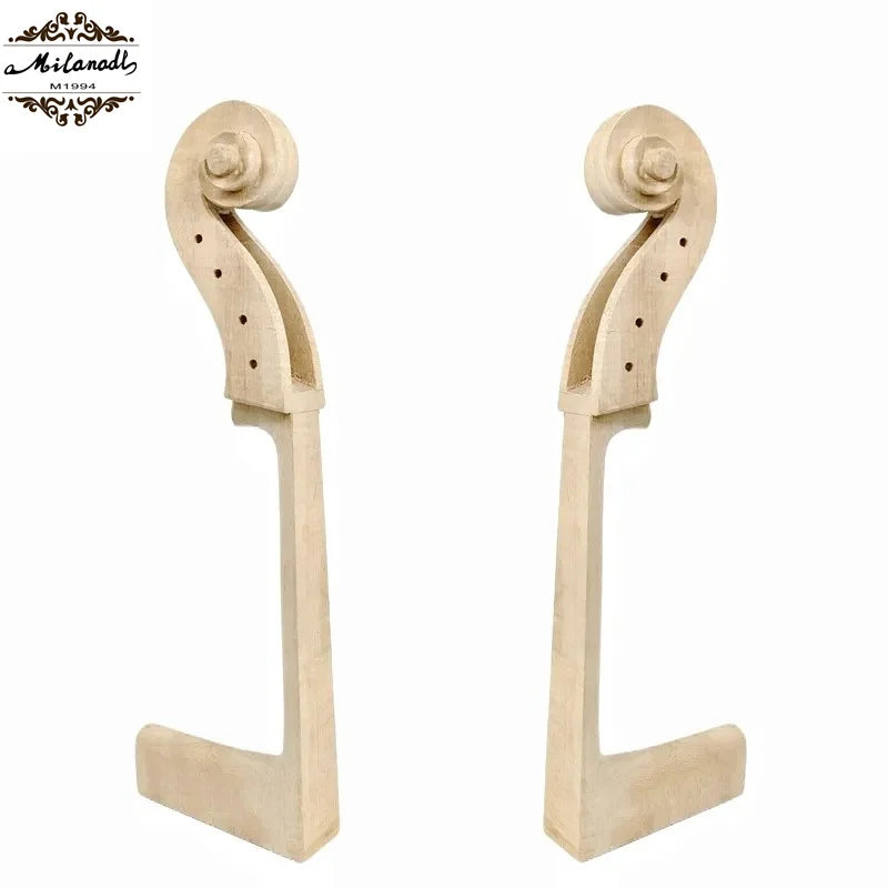 1pc unfinished 4/4 3/4 1/2 1/4 cello neck head scroll full size unvarnished DIY cello parts accessories
