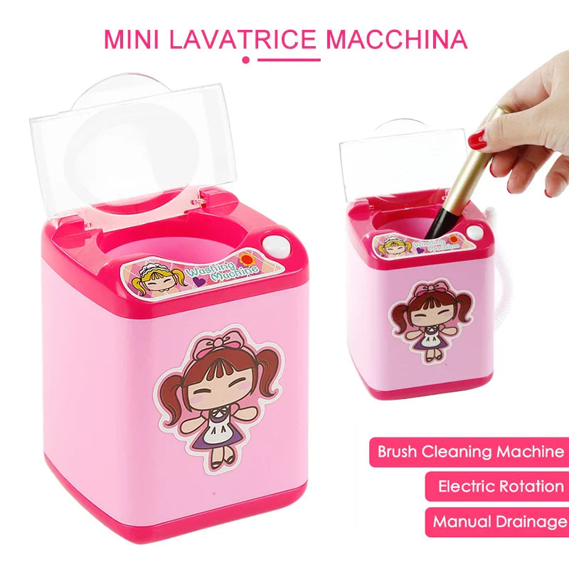 Mini machine à laver électrique pour pinceaux de maquillage - Nettoie et essore les pinceaux - Jouet pour brosses à maquillage - Œuf de beauté - Nettoie les pinceaux de maquillage
