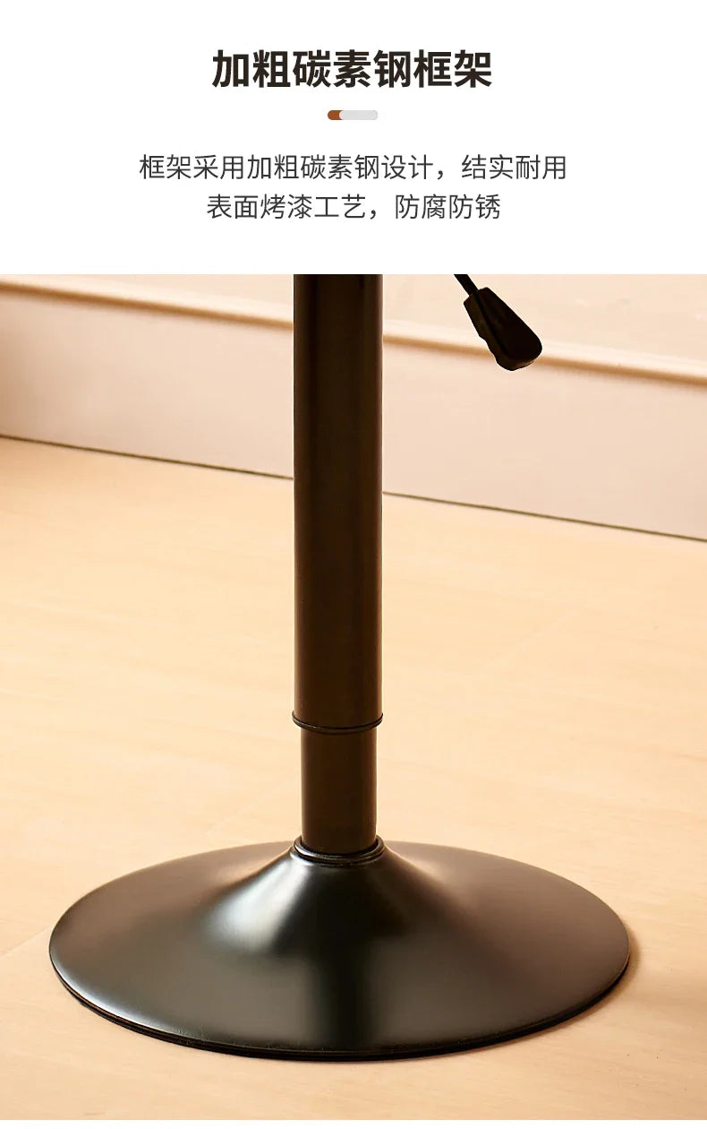 Nordic Wooden Lift Rotating Table, Bedside Table, Solid Rolling Computer Table, Carbon Steel Legs, Tea Table