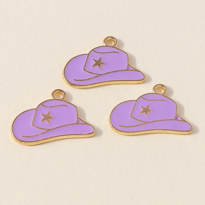 Leslie 10 pièces jolies filles bottes de cowboy et chapeau breloques pendentifs pour la fabrication de bijoux collier boucles d'oreilles bricolage Cowgirl chapeau charme cadeaux