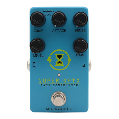 Compresseur optique de basse Mosky Super OPTO pour basse électrique True Bypass, pédale de basse de compression analogique avec contrôle de Gain Comp