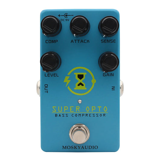 Compresseur optique de basse Mosky Super OPTO pour basse électrique True Bypass, pédale de basse de compression analogique avec contrôle de Gain Comp