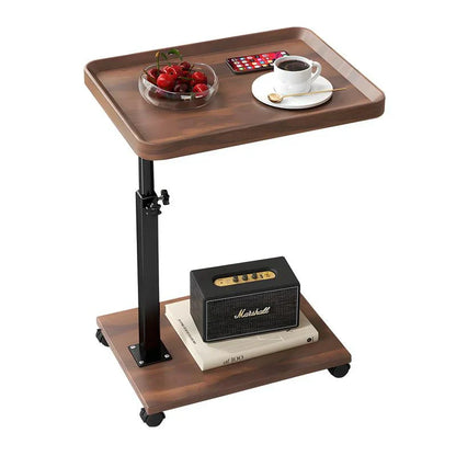 Chariot roulant réglable, Table de chevet, bureau pour ordinateur portable, lit médical pour la maison, plateau alimentaire 360 °   Bureau à domicile de table de plateau de canapé rotatif