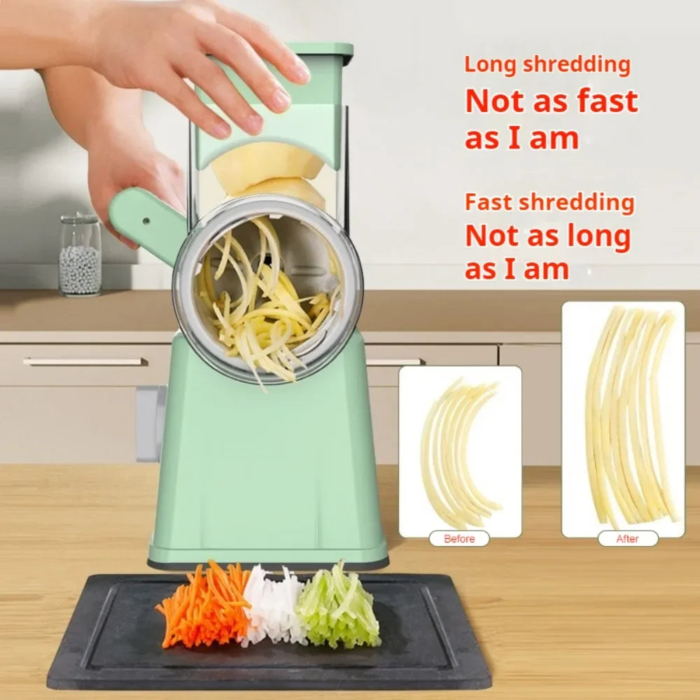 Premium Multi-Purpose Vegetable Chopper - Slices, grinds, chops and julienne fruits without much effort - Includes container,