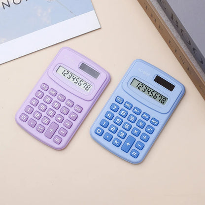 Jolie mini calculatrice solaire avec écran LCD à 8 chiffres, idéale pour le bureau et les étudiants