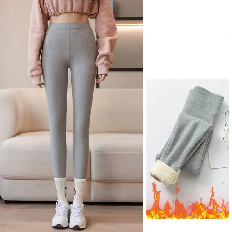 Xpqbb-Leggings d'hiver en velours d'agneau taille haute pour femme, collants chauds, pantalon de yoga, document solide, épais, sourire, commandé