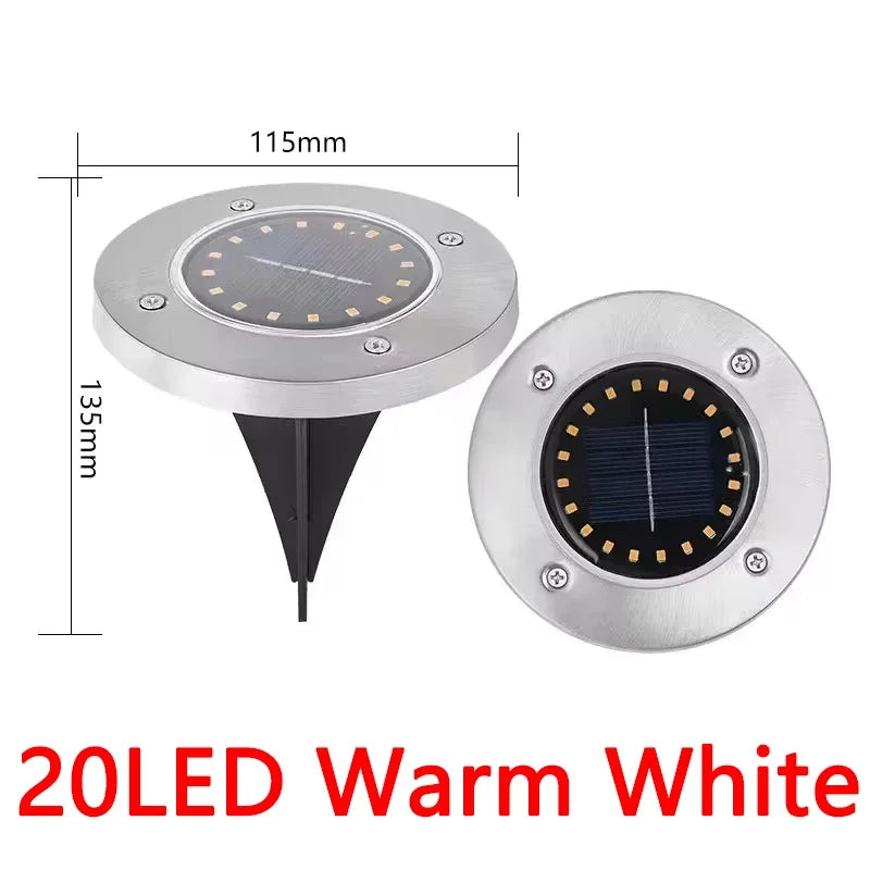 1/4/8 pièces lumières solaires extérieures 8/20LED s disque lampe souterraine projecteur enterré lumière solaire pour la maison jardin pelouse cour décoration