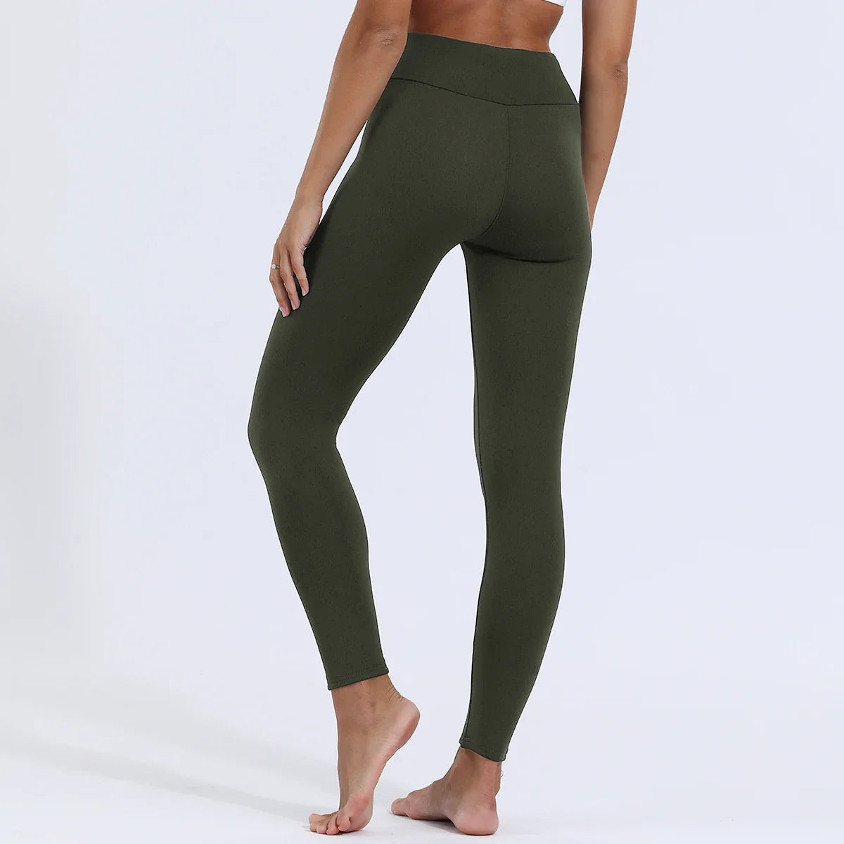 Velours hiver Leggins femmes couleur unie pantalon épais chaud velours taille haute couleur unie extérieur décontracté classique Leggings