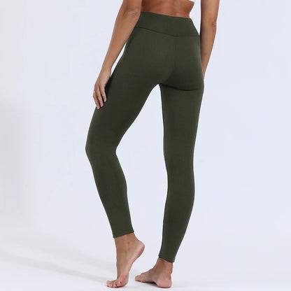 Velours hiver Leggins femmes couleur unie pantalon épais chaud velours taille haute couleur unie extérieur décontracté classique Leggings